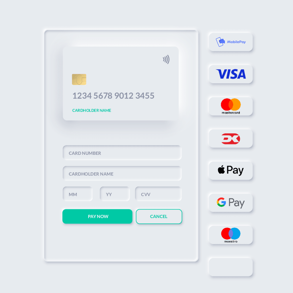 a screenshot of the checkout page from Reepay / Billwerk+