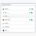 Screenshot of different third party card acquirers in the Billwerk+ Pay payment gateway.