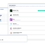 Billwerk+ Pay payment gateway screenshot of of different card acquirers, card payment methods and payout enablement