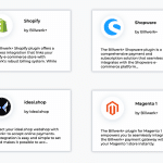 Billwerk+ Optimize & Pay eCommerce plugin selection: Shopify, Shopware, ideal Shop, Magenta