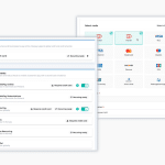 Billwerk+ Optimize and Pay screenshots of cards, mobile payments overviews