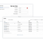 Billwerk+ Transform Screenshot of my user data overview and emails