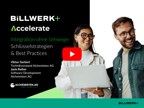 Integration ohne Umwege: Schlüsselstrategien und Best Practices Viktor Gerbert (Technikvorstand) und Janis Reiher (Software Developer) von der Alchemisten AG