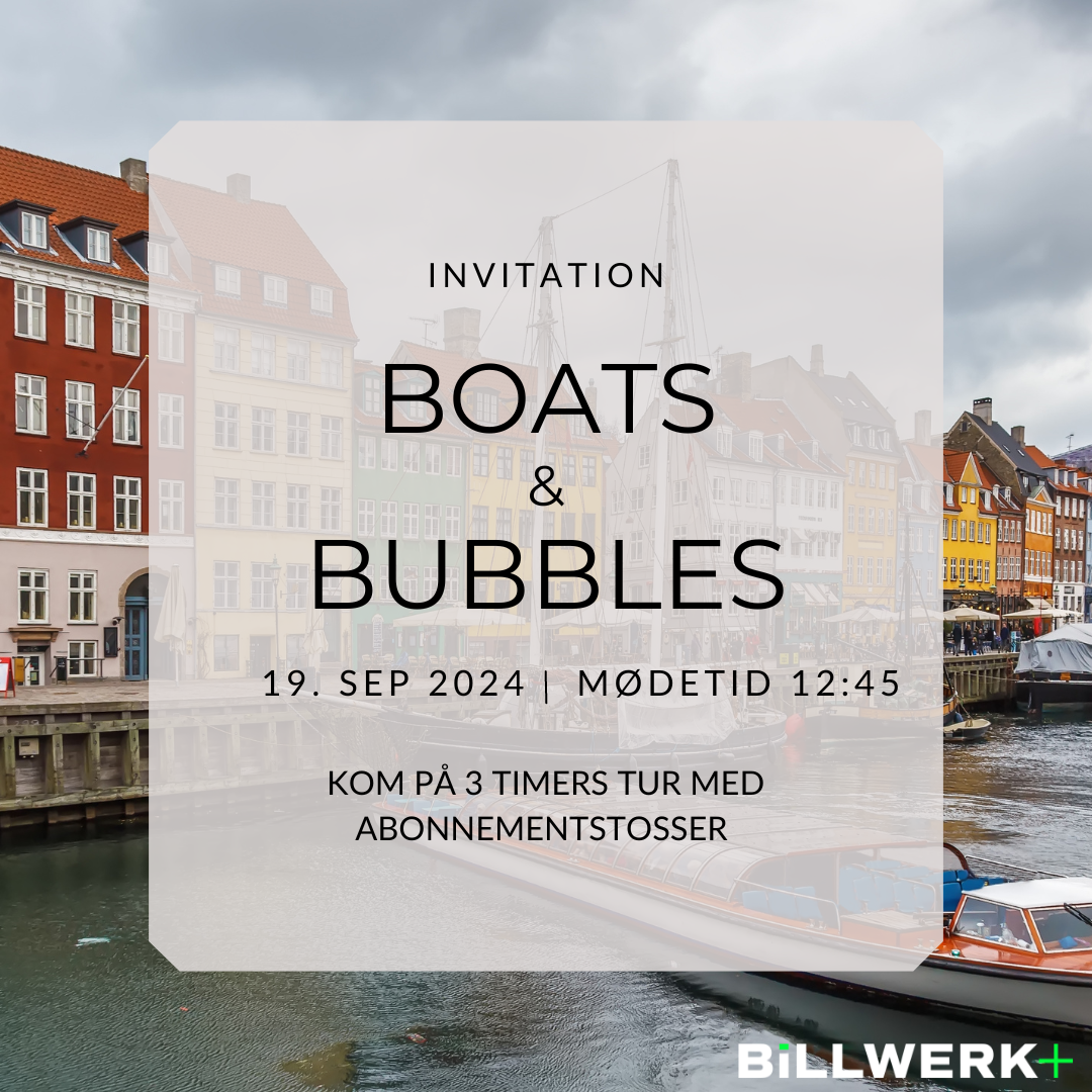 Invitation til boats & bubbles tur 19. september 2024