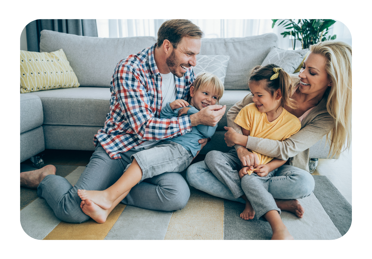 A happy family of four